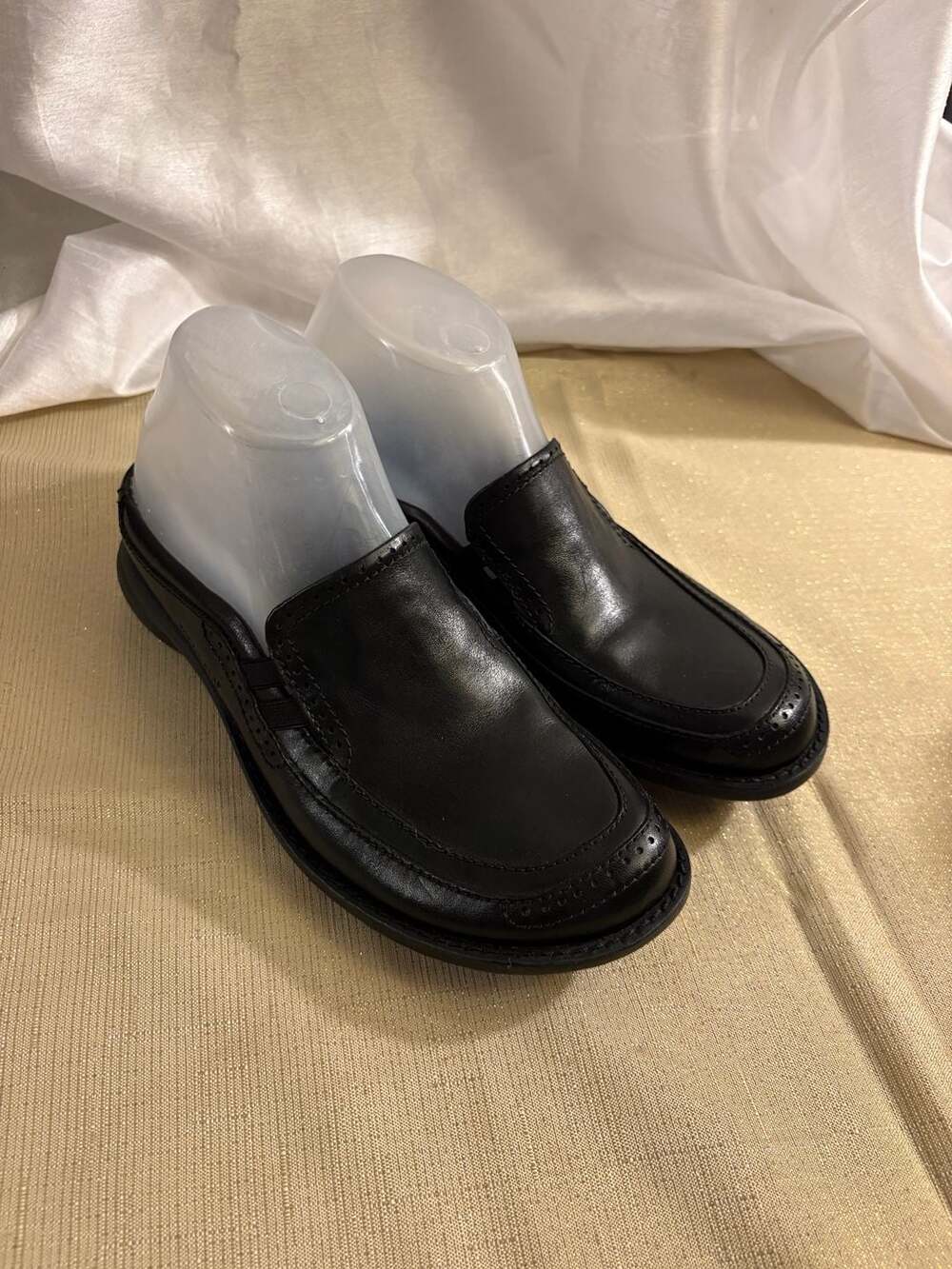 Merrell Tetra Wave Slide Size 8 Black Leather Mules